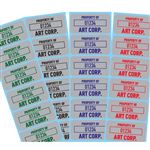 Custom Property Control Tags - Silver Background - 3/4 x 1 1/2